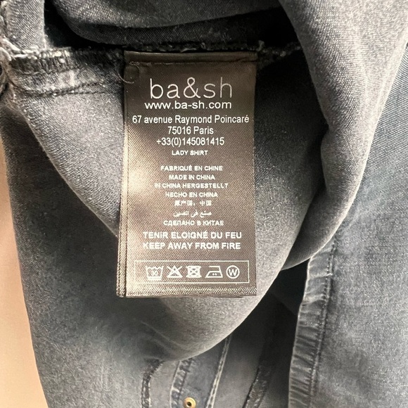 BA&SH Women’s Chemise Dream Long sleeve Button Down Shirt Brut-Size Medium-NWT - Picture 7 of 10